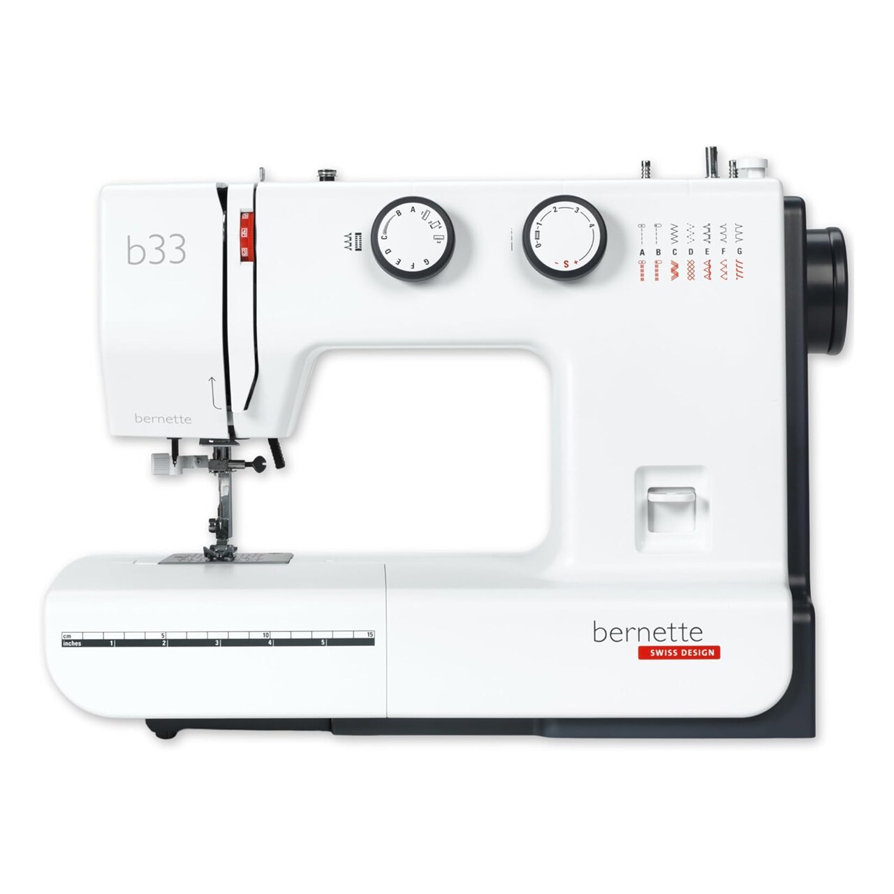 Bernette B33 Mechanical Sewing Machine for Beginners, 15 Built-In Stitches